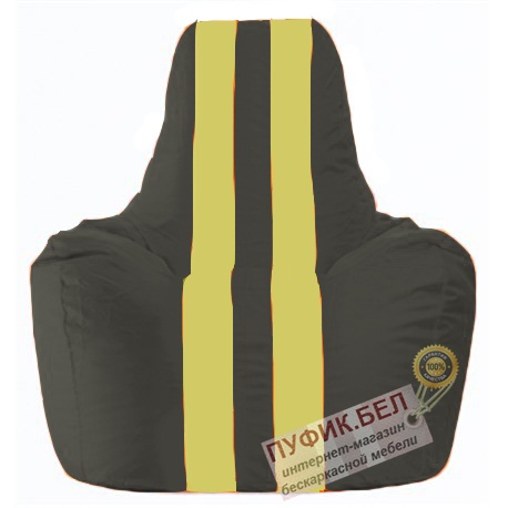 Кресло мешок Спортинг чёрный - жёлтый С1.1-396