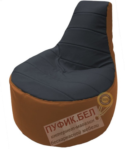 Кресло мешок Трон Т1.3-26 оранжевый - чёрный