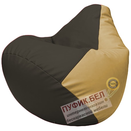 Кресло мешок Груша чёрный и бежевый Г2.3-1613