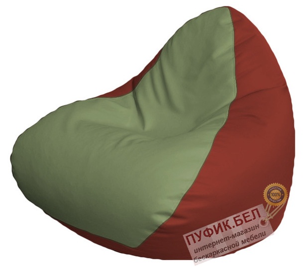 Кресло мешок RELAX Р2.3-83 (основа красная, вставка оливковая)
