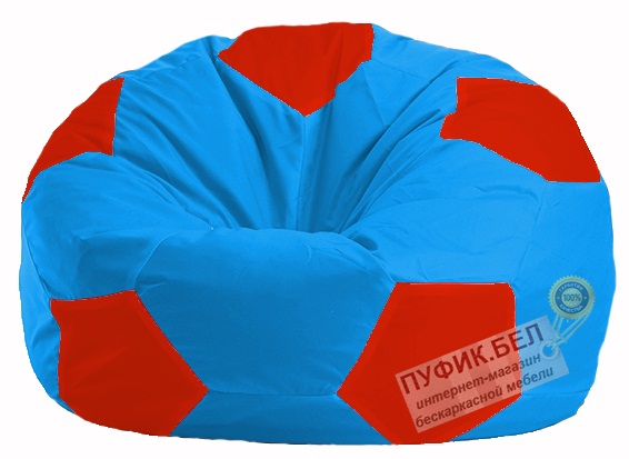 Кресло-мешок Мяч голубой - красный М 1.1-279