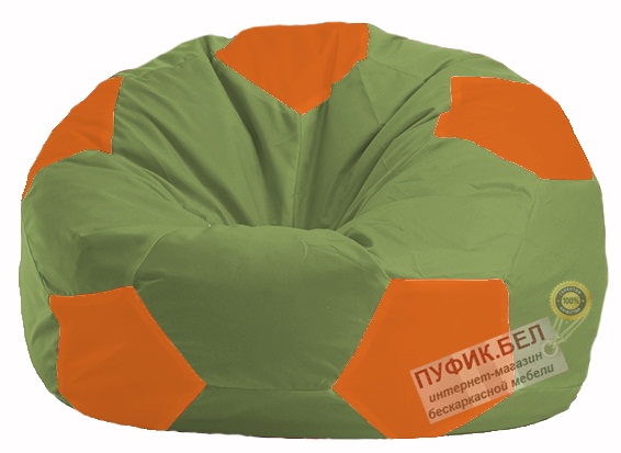 Кресло-мешок Мяч оливковый - оранжевый М 1.1-227