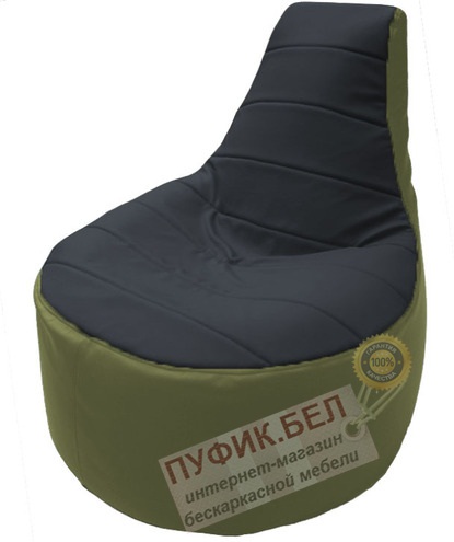 Кресло мешок Трон Т1.3-32 оливковый - чёрный