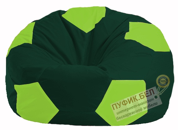 Кресло-мешок Мяч тёмно-зелёный - салатовый М 1.1-63