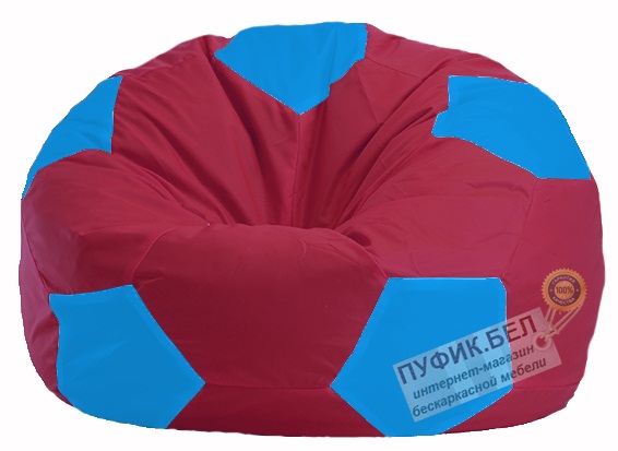 Кресло-мешок Мяч бордовый - голубой М 1.1-310
