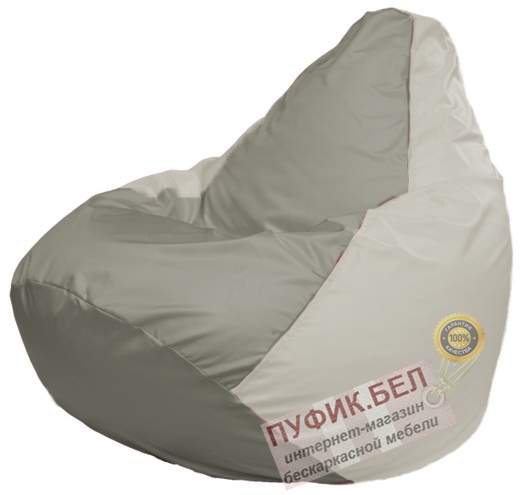 Кресло мешок Груша Макси Г2.1-334 серый, белый