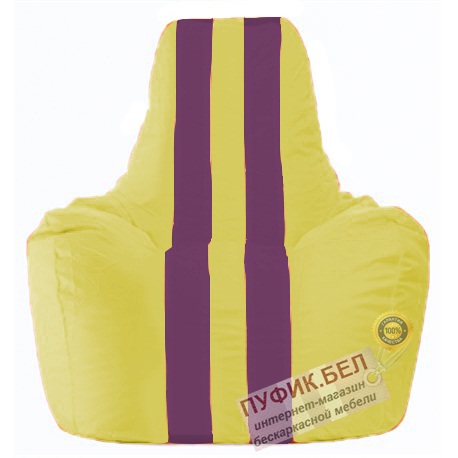 Кресло мешок Спортинг жёлтый - бордовый С1.1-265