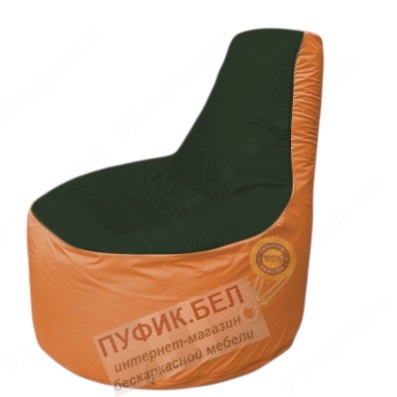 Кресло мешок ТронТ1.1-0905(тем.зелёный-оранжевый)