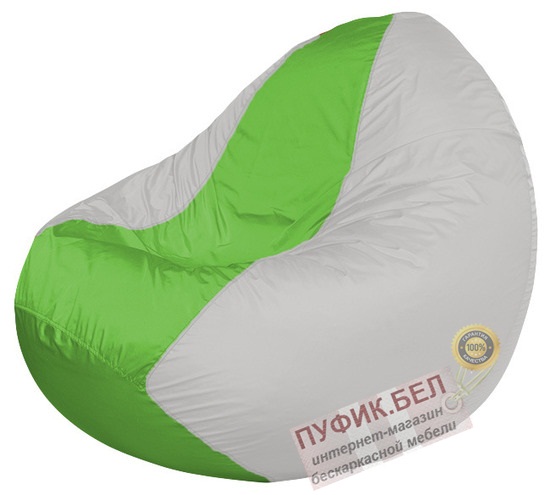 Кресло мешок Classic К2.1-36 (основа белая, вставка салатовая)