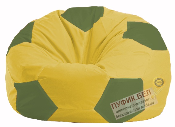 Кресло-мешок Мяч жёлтый - оливковый М 1.1-259