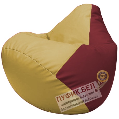 Кресло мешок Груша охра и бордовый Г2.3-0821