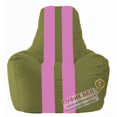 Кресло мешок Спортинг оливковый - розовый С1.1-226