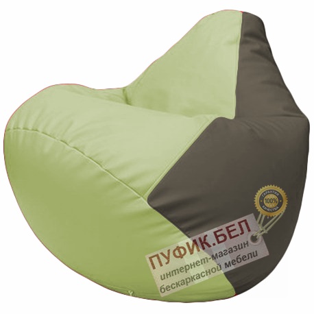 Кресло мешок Груша светло-салатовый и серый Г2.3-0417