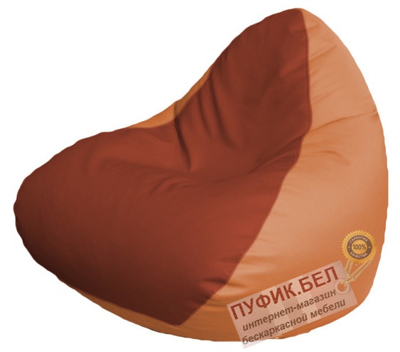Кресло мешок RELAX Р2.3-79 (основа оранжевая, вставка красная)
