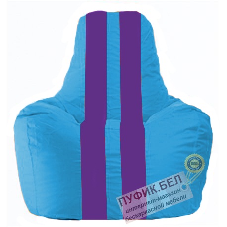 Кресло мешок Спортинг голубой - фиолетовый С1.1-269