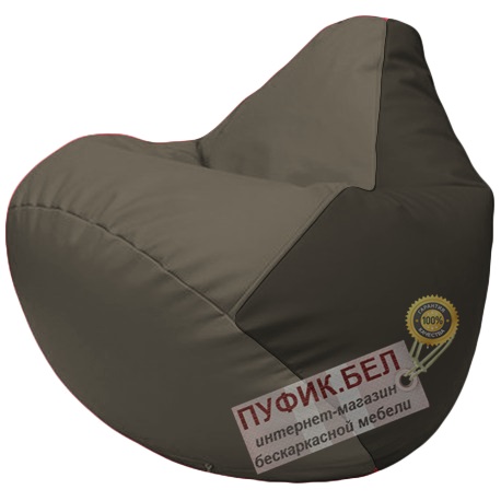 Кресло мешок Груша серый и чёрный Г2.3-1716