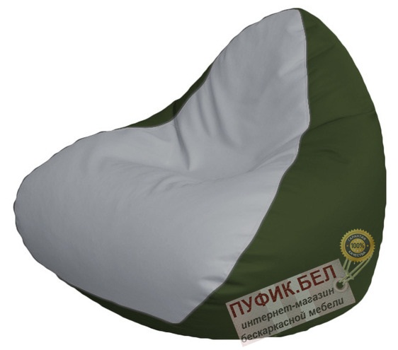 Кресло мешок RELAX Р2.3-61 (основа зелёная, вставка белая)