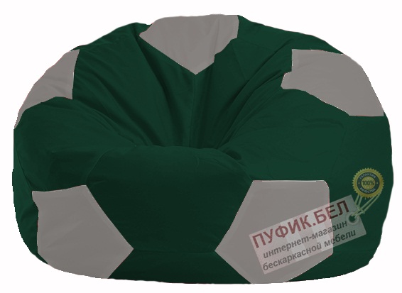 Кресло-мешок Мяч тёмно-зелёный - серый М 1.1-61