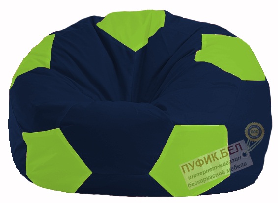 Кресло-мешок Мяч тёмно-синий - салатовый М 1.1-43