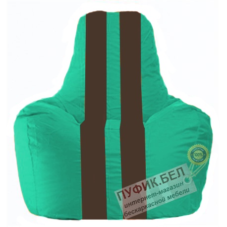 Кресло мешок Спортинг бирюзовый - коричневый С1.1-298