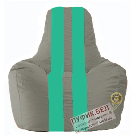 Кресло мешок Спортинг серый - бирюзовый С1.1-335