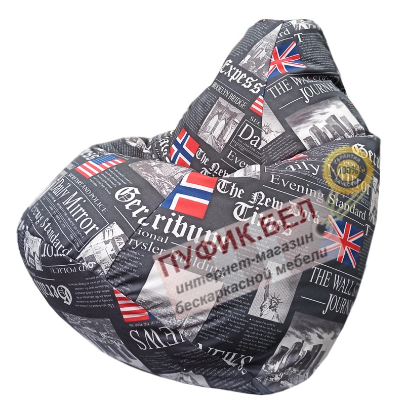 Кресло мешок Груша Times (серый)