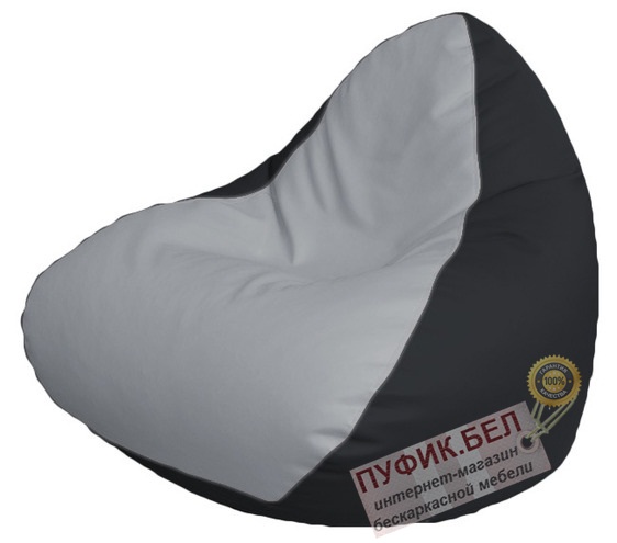 Кресло мешок RELAX Р2.3-62 (основа чёрная, вставка белая)