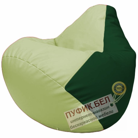Кресло мешок Груша светло-салатовый и зелёный Г2.3-0401
