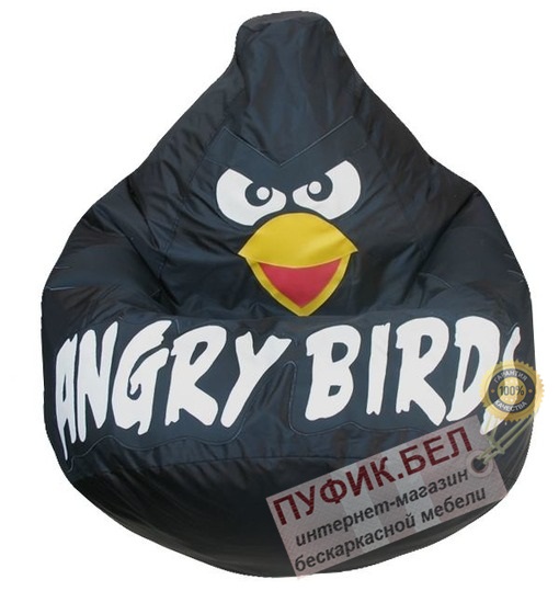 Кресло-мешок Груша Черная птичка