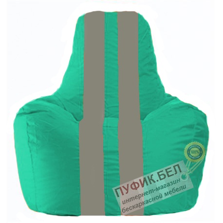 Кресло мешок Спортинг бирюзовый - серый С1.1-292