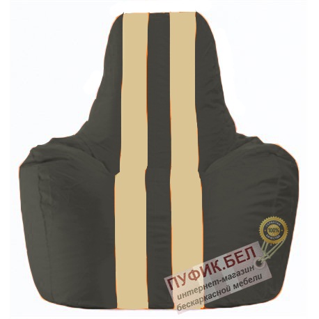 Кресло мешок Спортинг чёрный - светло-бежевый С1.1-471