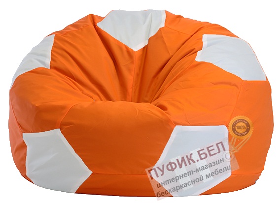 Кресло-мешок Мяч оранжево-белое