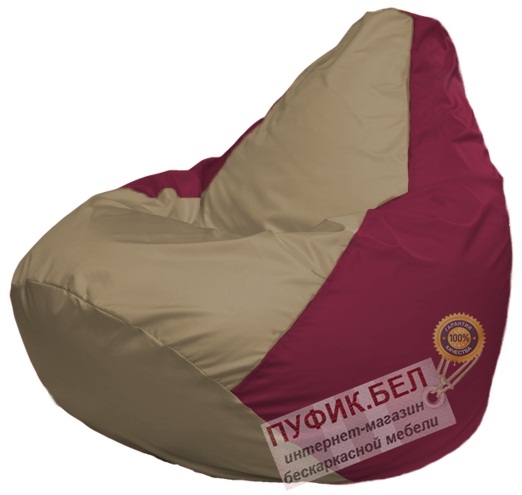 Кресло мешок Груша Макси Г2.1-97 (основа бордовая, вставка тёмно-бежевая)
