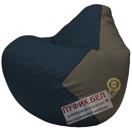 Кресло мешок Груша синий и серый Г2.3-1517