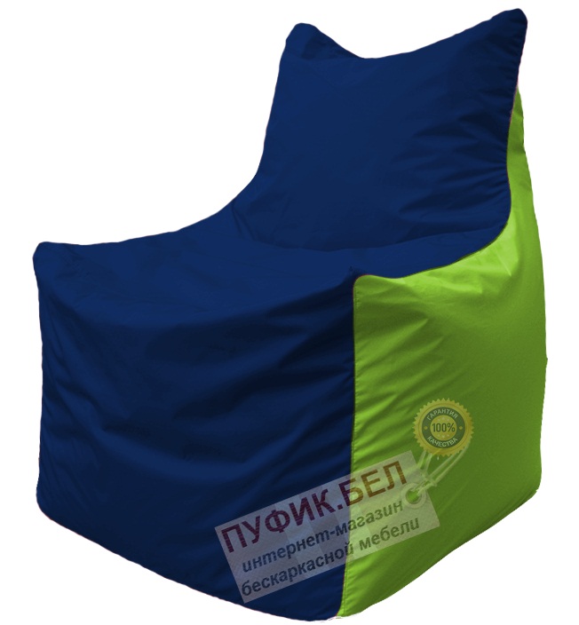 Кресло мешок Фокс Ф 21-43 (тёмно-синий - салатовый)