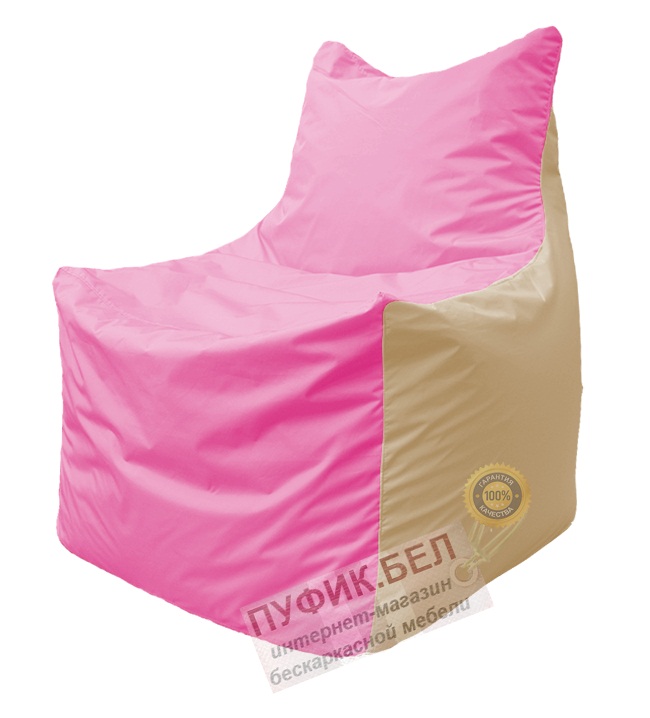 Кресло мешок Фокс Ф 21-196 (розовый - слоновая кость)