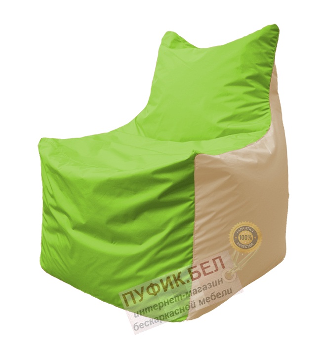 Кресло мешок Фокс Ф 21-162 (салатовый - слоновая кость)