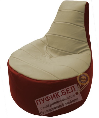Кресло мешок Трон Т1.3-35 красный - светло-бежевый
