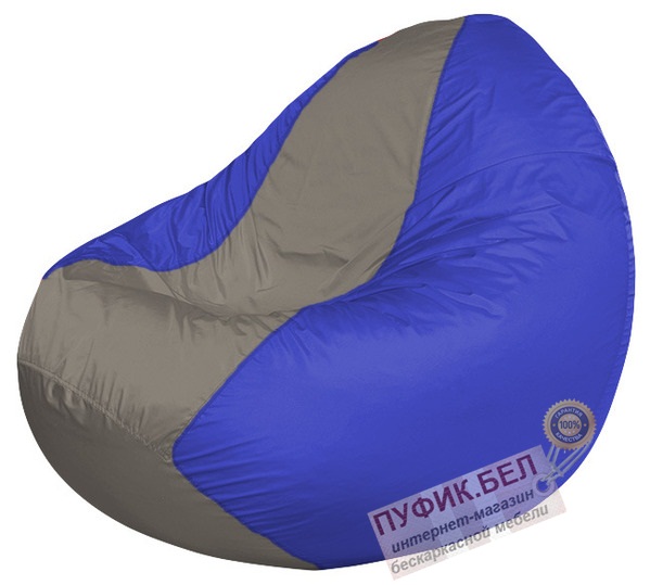 Кресло мешок Classic К2.1-102 (основа синяя, вставка серая)