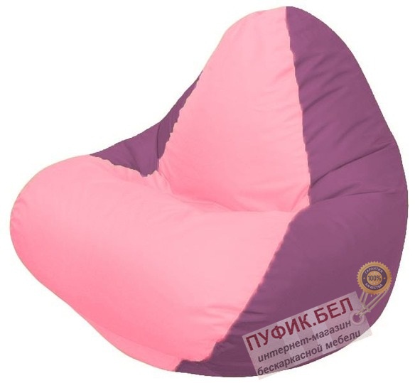 Кресло-мешок RELAX (основа бордовая, вставка розовая)