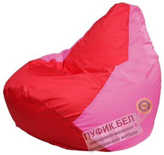 Кресло мешок Груша Макси Г2.1-175 (основа розовая, вставка красная)