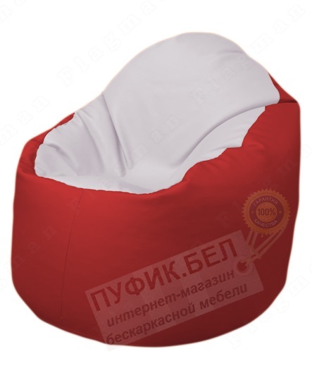 Кресло-мешок Bravo Б1.3-T10Т09 (белый-красный)