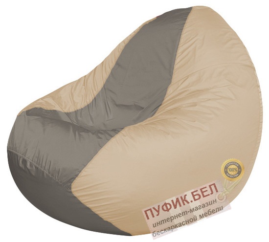 Кресло мешок Classic К2.1-87 (основа бежевая, вставка серая)