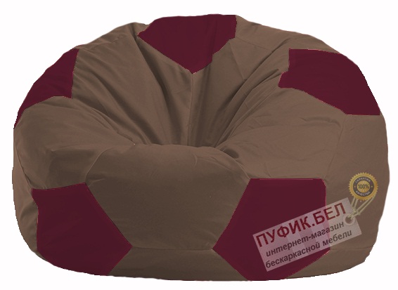 Кресло-мешок Мяч коричневый - бордовый М 1.1-318