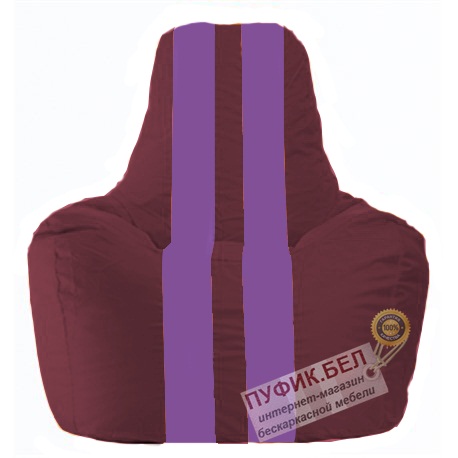 Кресло мешок Спортинг бордовый - сиреневый С1.1-302