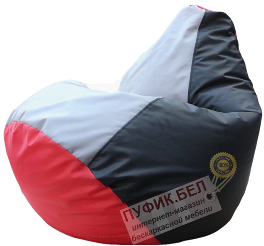 Кресло мешок Груша Ватрушка (чёрный, серый, белый, красный)