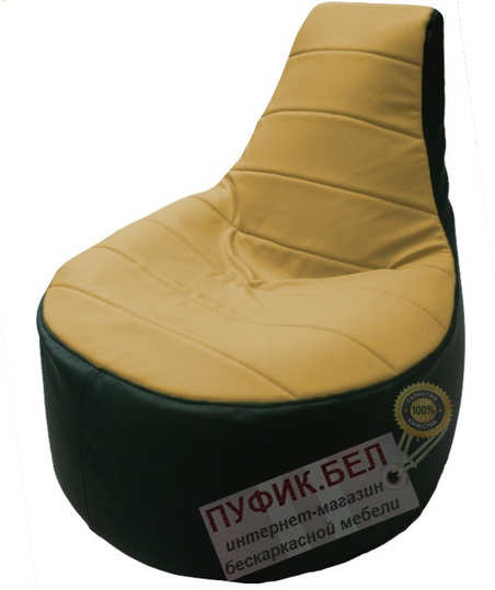 Кресло мешок Трон Т1.3-44 тёмно-зелёное - охра