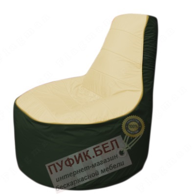 Кресло мешок Трон Т1.1-2009(бежевый-тем.зеленый)