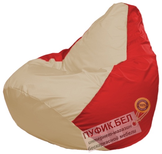 Кресло мешок Груша Макси Г2.1-145 (основа красная, вставка бежевая)
