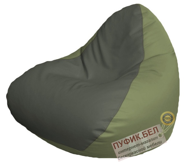 Кресло мешок RELAX Р2.3-103 (основа оливковая, вставка серая)